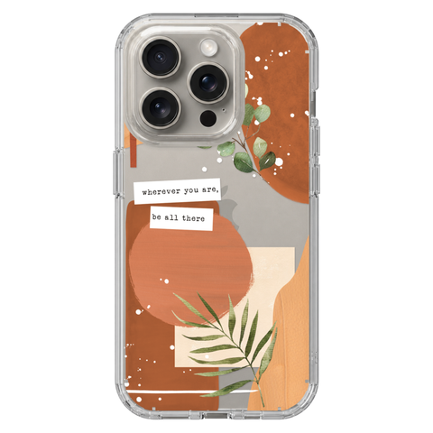 Wherever You Are Collage Clear Phone Case shown on iPhone 15 Pro