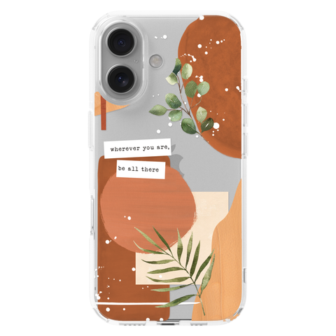 Wherever You Are Collage Clear Phone Case shown on iPhone 16