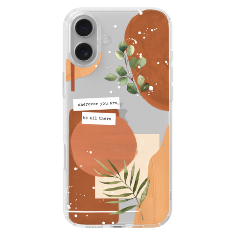 Wherever You Are Collage Clear Phone Case shown on iPhone 16 Plus
