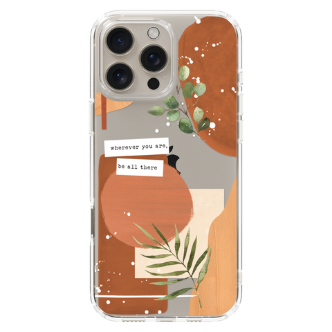 Wherever You Are Collage Clear Phone Case shown on iPhone 16 Pro