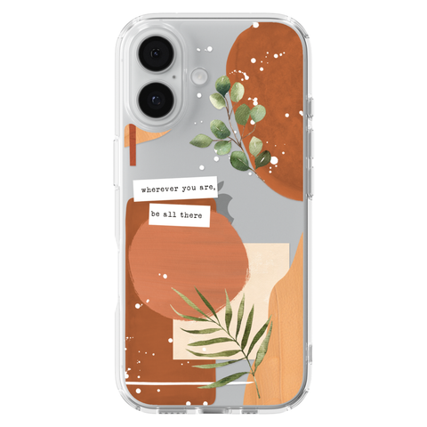 Wherever You Are Collage Clear Phone Case shown on iPhone 17