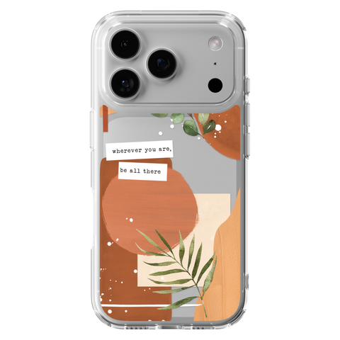 Wherever You Are Collage Clear Phone Case shown on iPhone 17 Pro