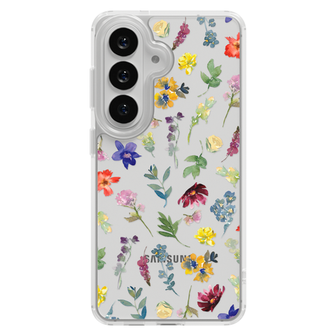 Wildflower Garden Phone Case For iPhone 17 16 15 14 13 12 7 8 SE Galaxy S26 S25 shown on Galaxy S25