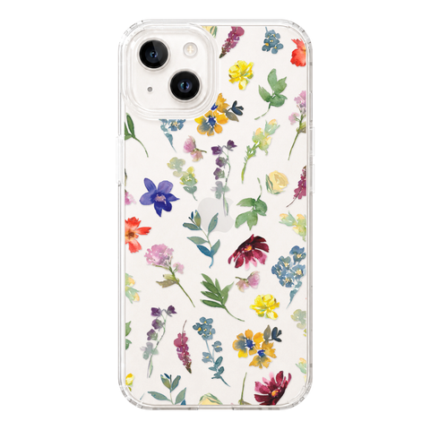 Wildflower Garden Phone Case For iPhone 17 16 15 14 13 12 7 8 SE Galaxy S26 S25 shown on iPhone 14