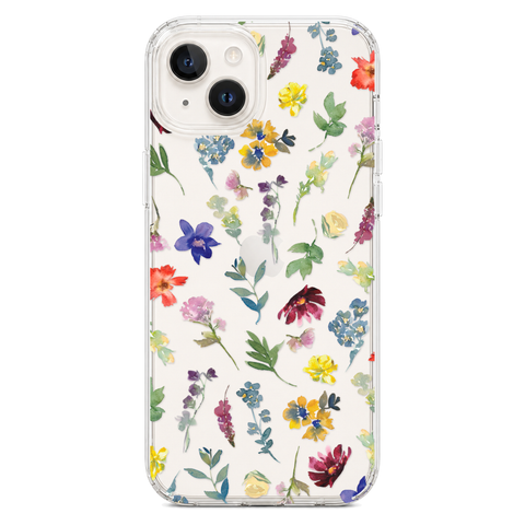 Wildflower Garden Phone Case For iPhone 17 16 15 14 13 12 7 8 SE Galaxy S26 S25 shown on iPhone 14 Plus