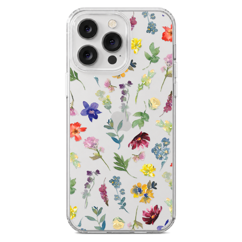 Wildflower Garden Phone Case For iPhone 17 16 15 14 13 12 7 8 SE Galaxy S26 S25 shown on iPhone 14 Pro Max