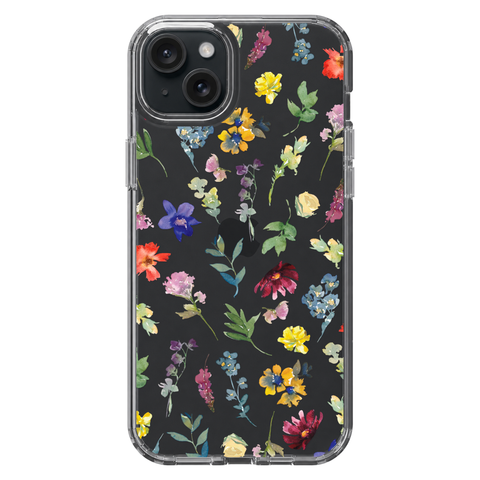 Wildflower Garden Phone Case For iPhone 17 16 15 14 13 12 7 8 SE Galaxy S26 S25 shown on iPhone 15 Plus