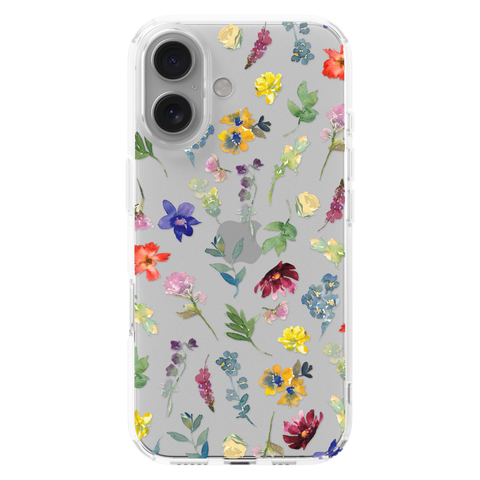 Wildflower Garden Phone Case For iPhone 17 16 15 14 13 12 7 8 SE Galaxy S26 S25 shown on iPhone 16