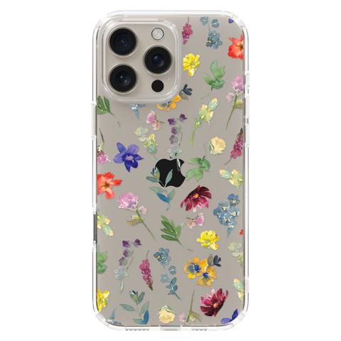 Wildflower Garden Phone Case For iPhone 17 16 15 14 13 12 7 8 SE Galaxy S26 S25 shown on iPhone 16 Pro