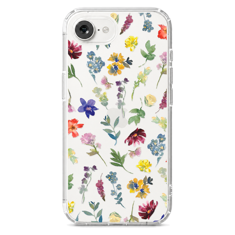 Wildflower Garden Phone Case For iPhone 17 16 15 14 13 12 7 8 SE Galaxy S26 S25 shown on iPhone 16e