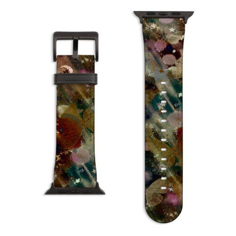 Y2K Whimsigoth Abstract Art Apple Watch Band with Matte Black hardware