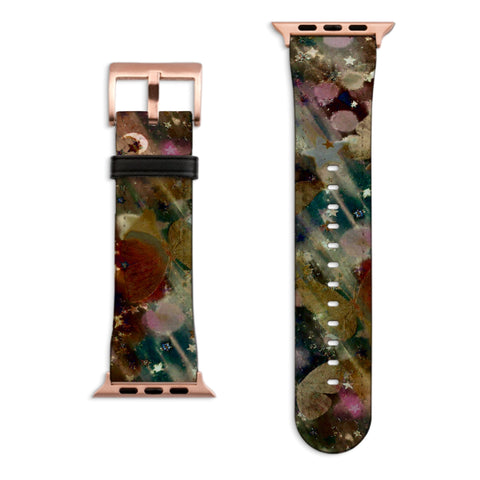 Y2K Whimsigoth Abstract Art Apple Watch Band with Matte Rose Gold hardware