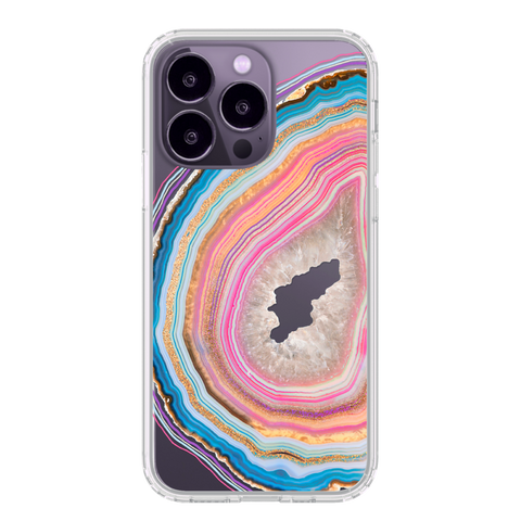 Phone Cases For Deep Purple iPhone 14 Pro With Agate Geode Slice Print Designs