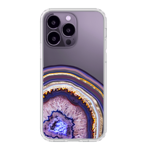 Phone Cases For Deep Purple iPhone 14 Pro With Agate Geode Slice Print Designs