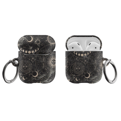 Black Zodiac Marble Airpods Case