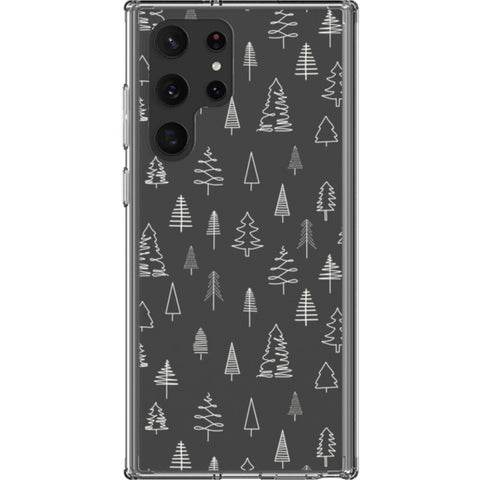 Minimal Christmas Trees Clear Phone Case