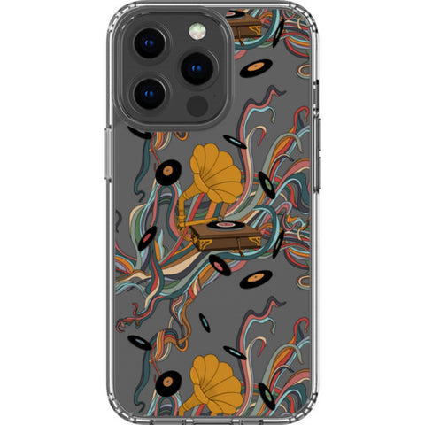 Art Nouveau Vinyl Record Player Clear Phone Case
