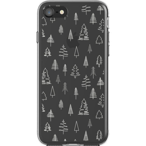 Minimal Christmas Trees Clear Phone Case