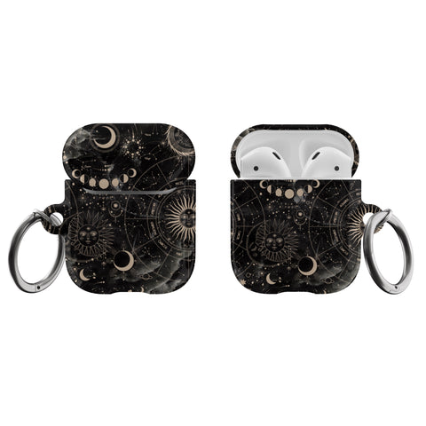 Black Zodiac Marble Airpods Case