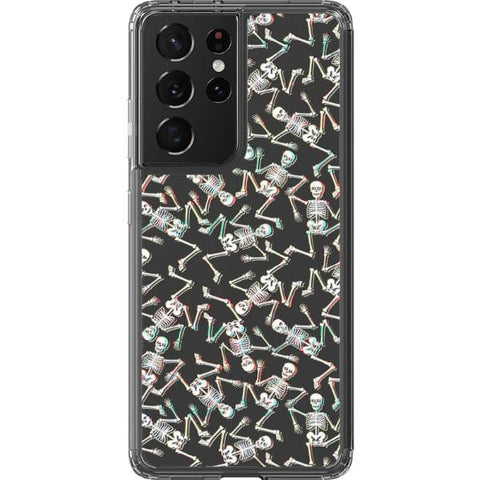 Galaxy S21 Ultra 3D Glitch Grunge Skeleton Clear Phone Case - The Urban Flair