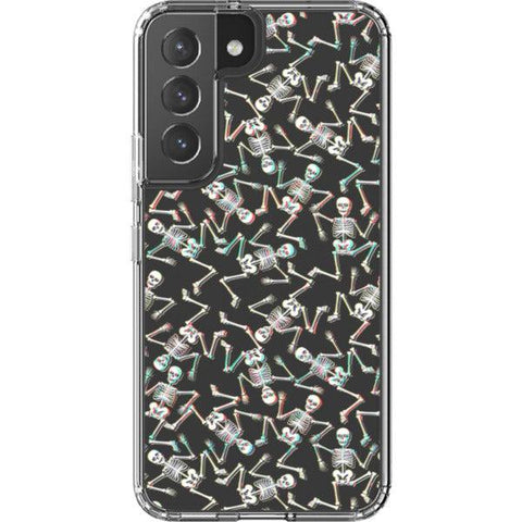 3D Glitch Grunge Skeleton Clear Phone Case Galaxy S22 exclusively offered by The Urban Flair