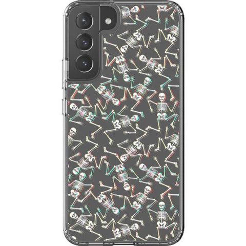 3D Glitch Grunge Skeleton Clear Phone Case Galaxy S22 Plus exclusively offered by The Urban Flair