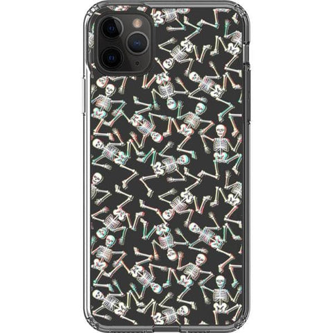 iPhone 11 Pro Max 3D Glitch Grunge Skeleton Clear Phone Case - The Urban Flair