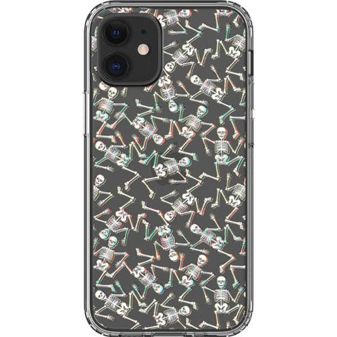 iPhone 12 Mini 3D Glitch Grunge Skeleton Clear Phone Case - The Urban Flair