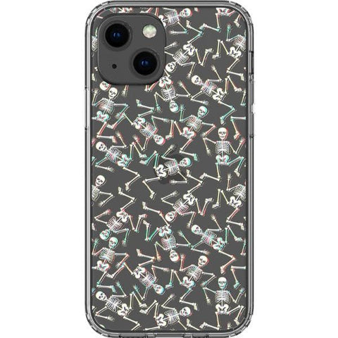 iPhone 13 3D Glitch Grunge Skeleton Clear Phone Case - The Urban Flair