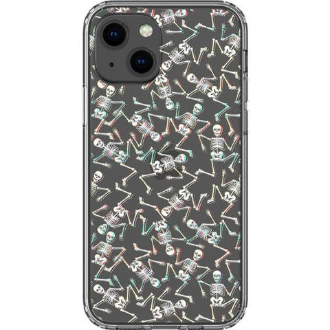 iPhone 13 Mini 3D Glitch Grunge Skeleton Clear Phone Case - The Urban Flair