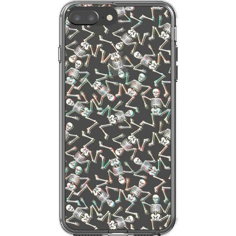 iPhone 7 Plus/8 Plus 3D Glitch Grunge Skeleton Clear Phone Case - The Urban Flair