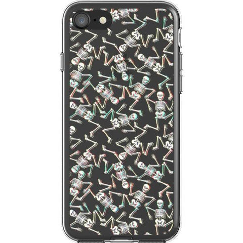 iPhone 7/8/SE 2020 3D Glitch Grunge Skeleton Clear Phone Case - The Urban Flair