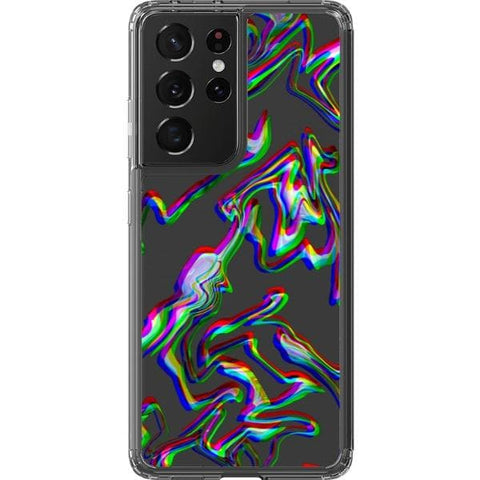 Galaxy S21 Ultra 3D Glitch Marble Effect Clear Phone Case - The Urban Flair