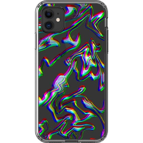 iPhone 11 3D Glitch Marble Effect Clear Phone Case - The Urban Flair