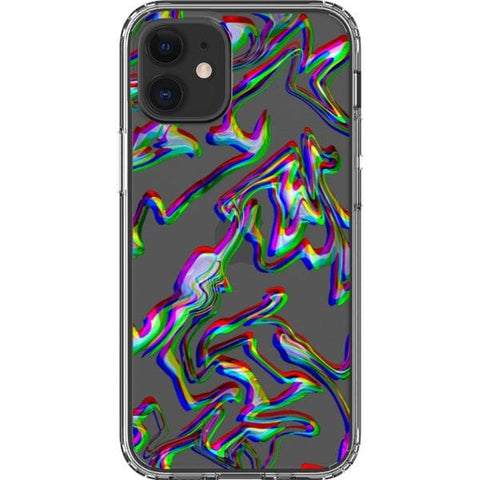 iPhone 12 Mini 3D Glitch Marble Effect Clear Phone Case - The Urban Flair