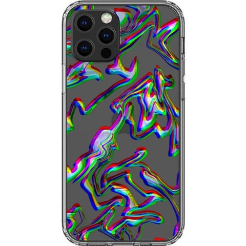 iPhone 13 Pro 3D Glitch Marble Effect Clear Phone Case - The Urban Flair