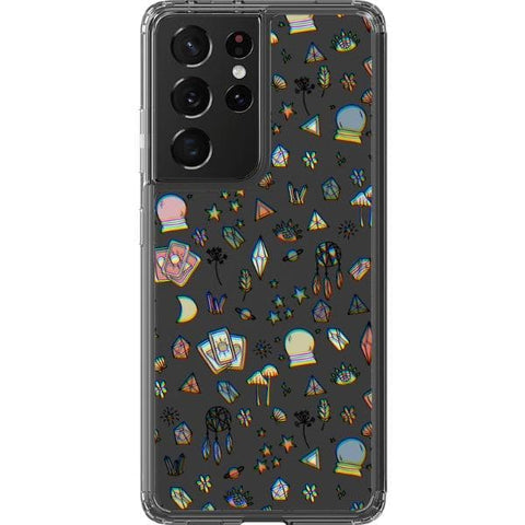 Galaxy S21 Ultra 3D Glitch Mystic Doodles Clear Phone Case - The Urban Flair