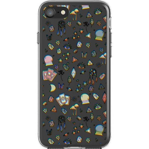 iPhone 7/8/SE 2020 3D Glitch Mystic Doodles Clear Phone Case - The Urban Flair