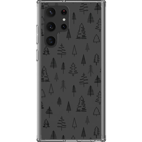 Minimal Christmas Trees Clear Phone Case
