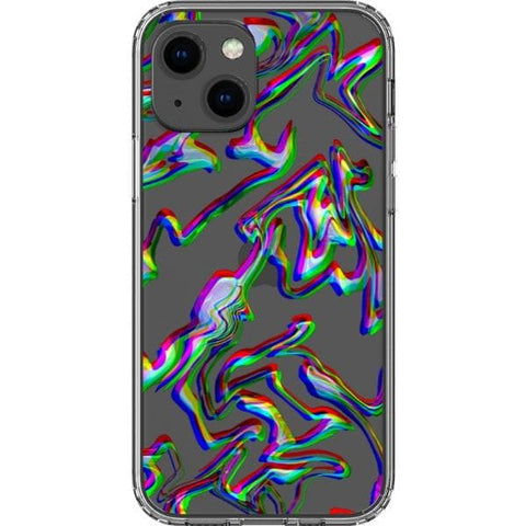 iPhone 13 Pro Max 3D Glitch Marble Effect Clear Phone Case - The Urban Flair