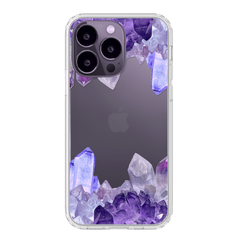 Phone Cases For Deep Purple iPhone 14 Pro With Agate Geode Slice Print Designs