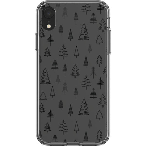Minimal Christmas Trees Clear Phone Case