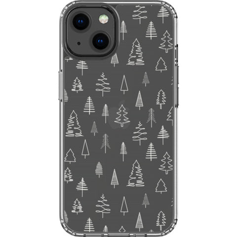 Minimal Christmas Trees Clear Phone Case