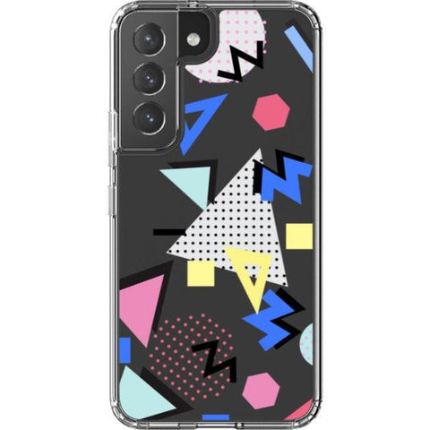 90s Memphis Shapes Clear Phone Case Galaxy S22 exclusively offered by The Urban Flair