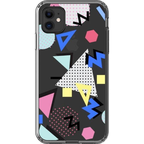 iPhone 11 90s Memphis Shapes Clear Phone Case - The Urban Flair
