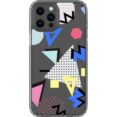 iPhone 12 Pro Max 90s Memphis Shapes Clear Phone Case - The Urban Flair
