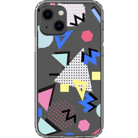 iPhone 13 Mini 90s Memphis Shapes Clear Phone Case - The Urban Flair
