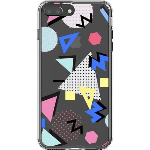 iPhone 7 Plus/8 Plus 90s Memphis Shapes Clear Phone Case - The Urban Flair