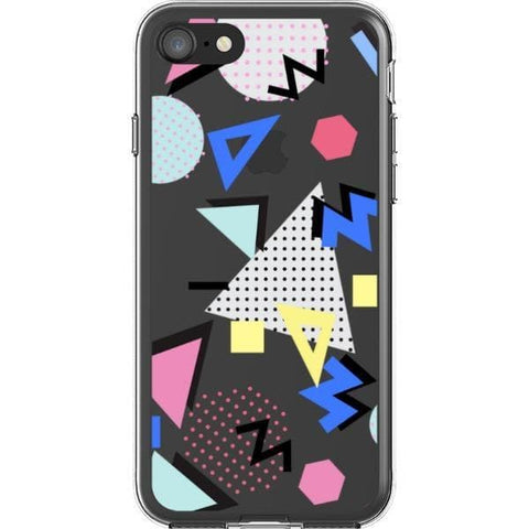 iPhone 7/8/SE 2020 90s Memphis Shapes Clear Phone Case - The Urban Flair