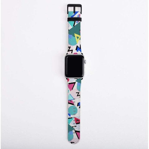 Shop The 90s Retro Memphis Apple Watch Band Exclusively at The Urban Flair - Trendy Faux/Vegan Leather iWatch Straps - Affordable Replacements Bands For Women